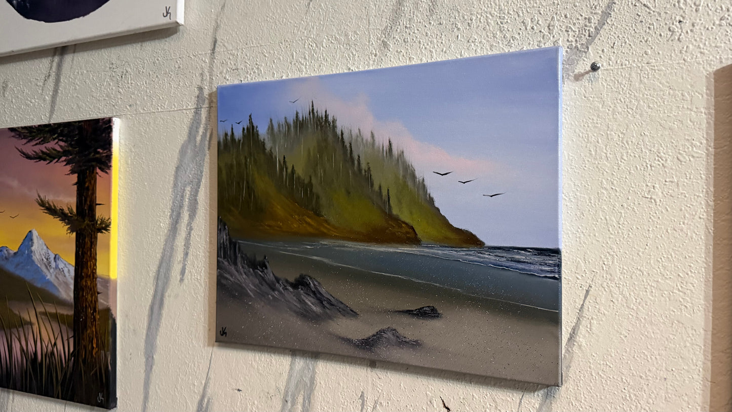 Painting #2441 - 16x20" Canvas - Oregon Coast Seascape painted 5-16-26
