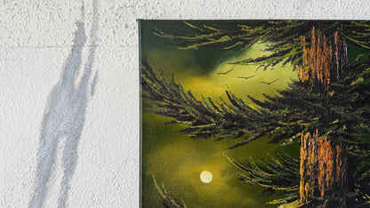 Painting #2470 - 16x20" Canvas - Forest Moon Landscape painted 5-31-26