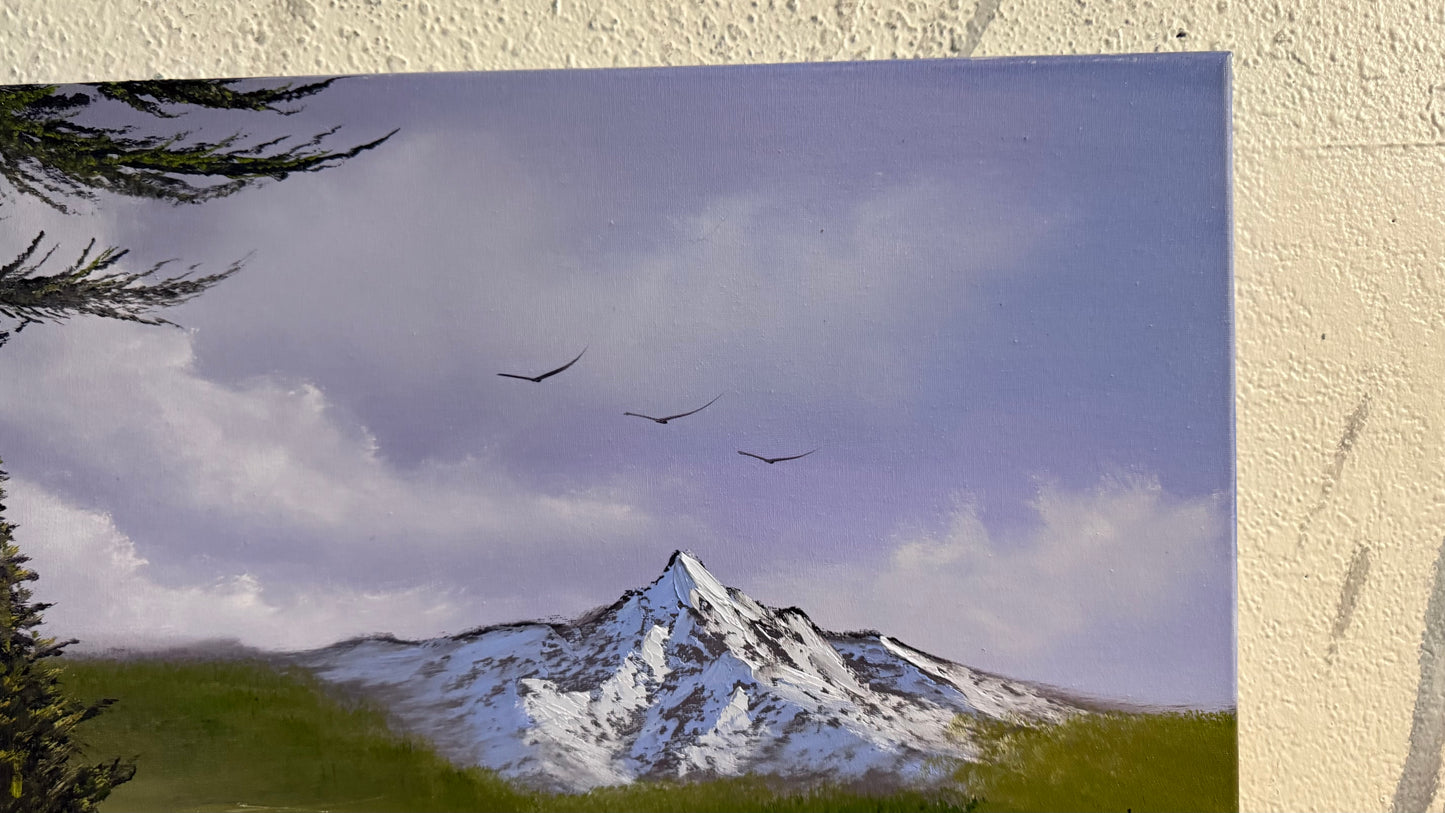 Painting #2404 - 18x24" Canvas - Mountain River Gorge Landscape painted 4-21-26