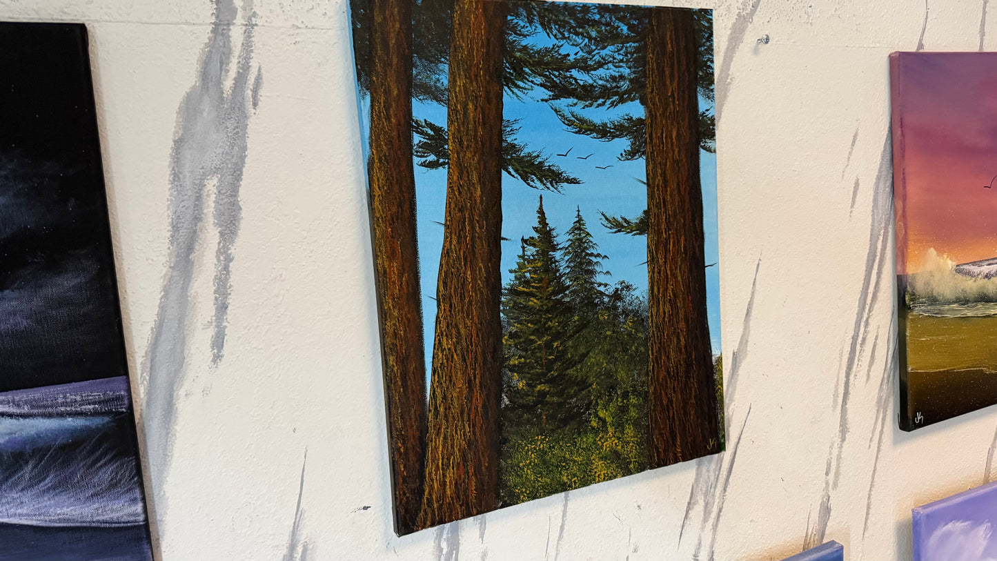 Painting #2327 - 16x20" Canvas - Acrylic Forest painted 3-9-26