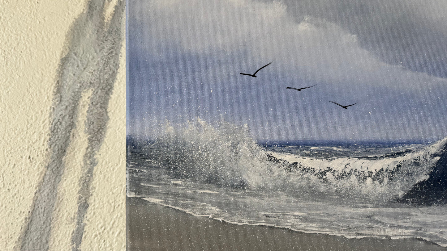Painting #2468 - 16x20" Canvas - Crashing Wave Seascape painted 5-30-26