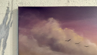 Painting #2482 - 18x24" Canvas - Sunset Seascape painted 6-11-26