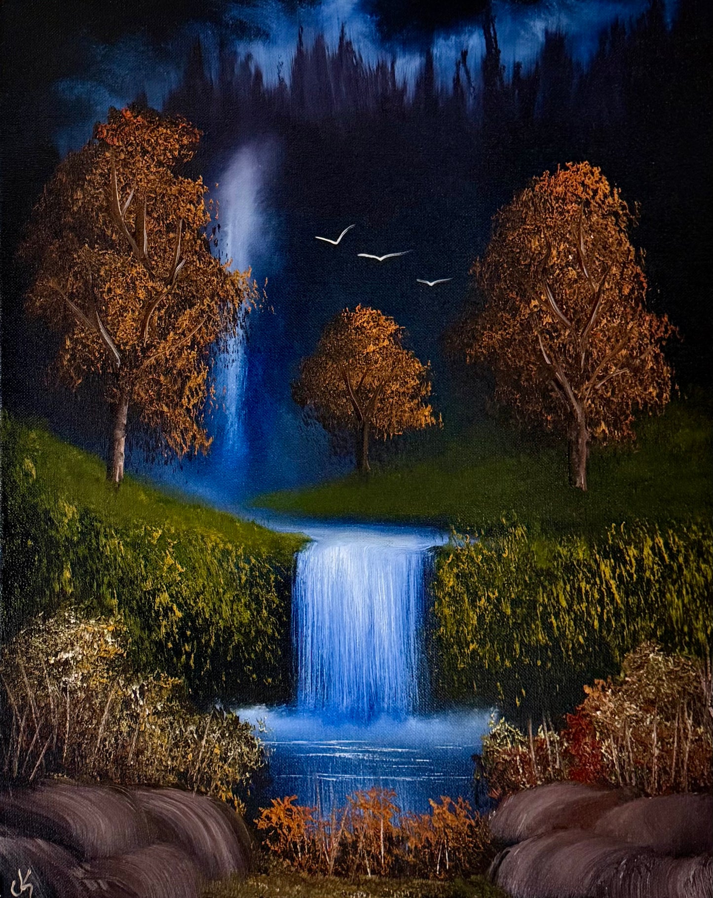 Painting #2347 - 16x20" Canvas - Orchard Falls 3 painted 3-21-26