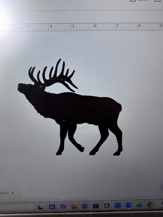 Decal - Elk Left - Removable Adhesive Sticker