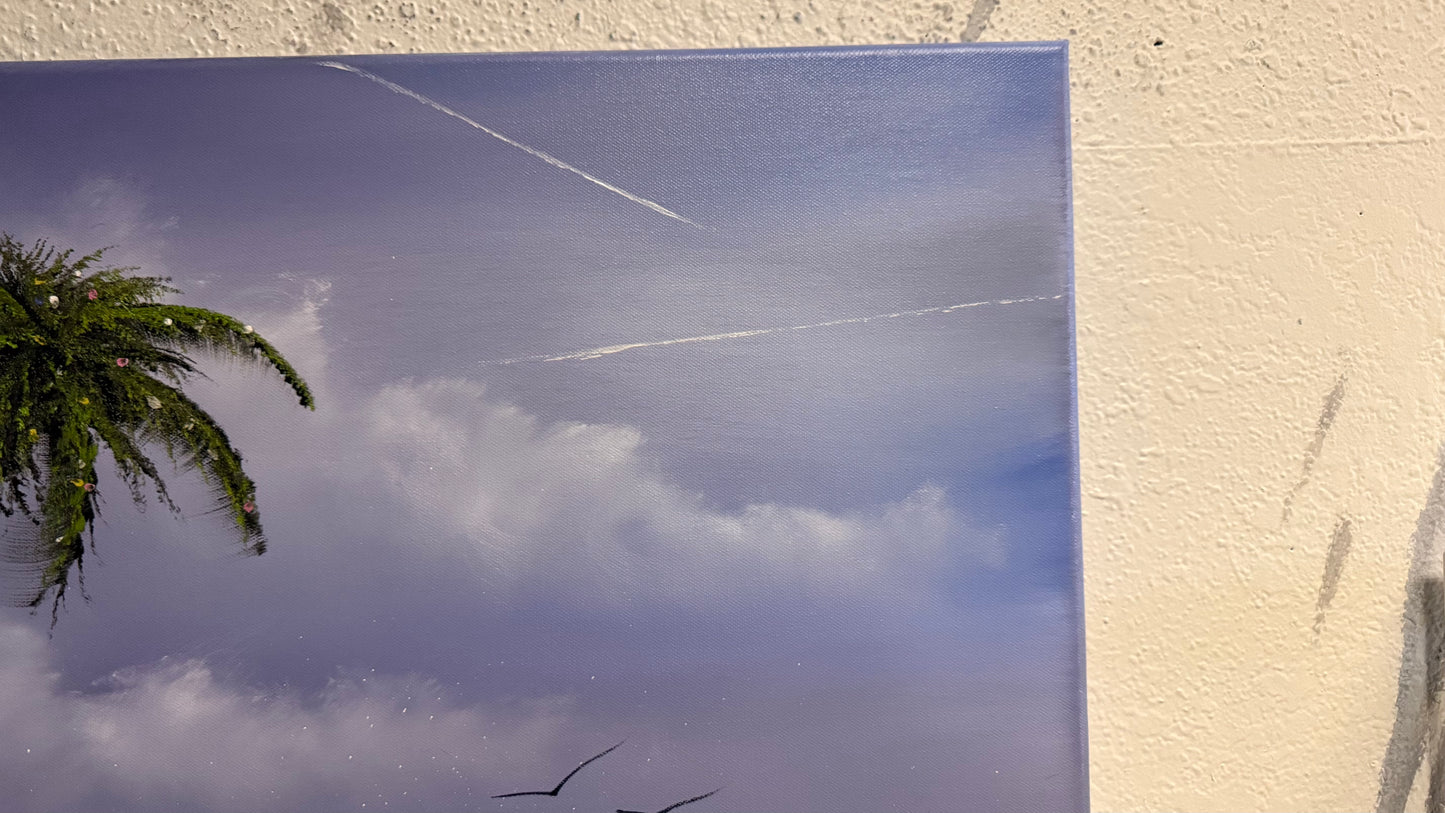 Painting #2177 - 22x28" Canvas - "WHISPERS OF THE TEMPEST SHORE" Seascape painted 12-8-25