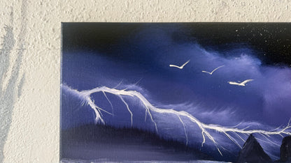 Painting #2153 - 16x20" Canvas - Night Seascape painted 11-18-25