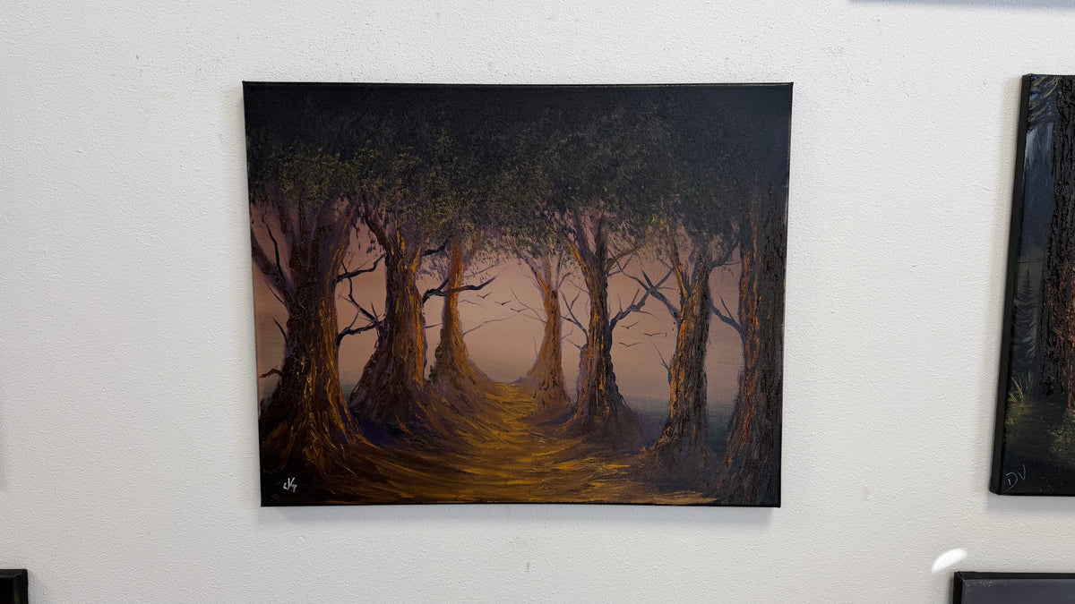 Painting #2660 - 16x20" Canvas - Forest Landscape painted 10-23-26