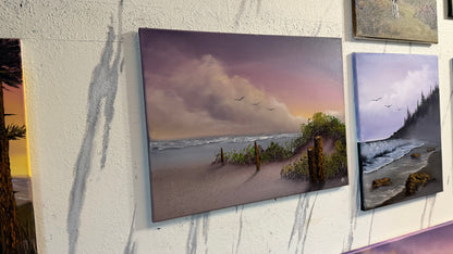 Painting #2482 - 18x24" Canvas - Sunset Seascape painted 6-11-26