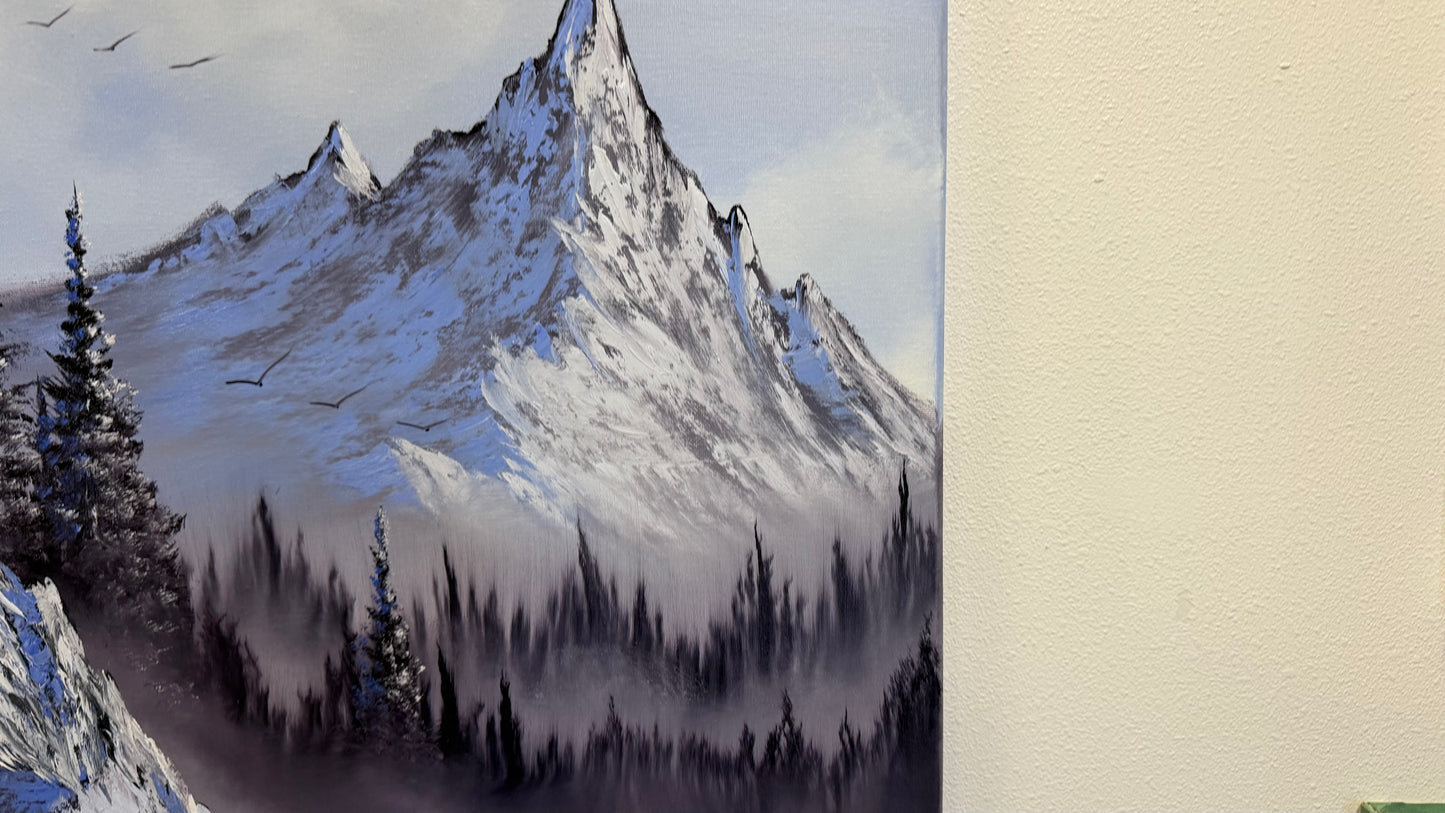 Painting #2574 - 18x24" Canvas - Mountain Landscape painted 8-30-26