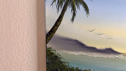 Painting #2515 - 16x20" Canvas - Sunset Seascape painted 7-13-26