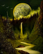 Painting #2585 - 16x20" Canvas - Full Moon Canyon Waterfall painted 9-5-26