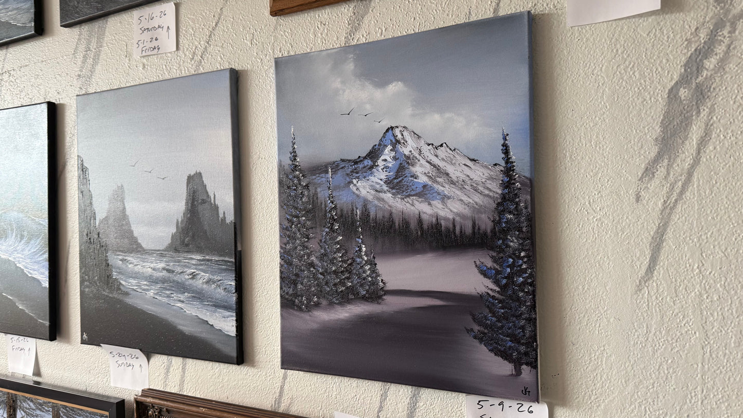 Painting #2409 - 16x20" Canvas - Road To Mt Hood Landscape painted 4-24-26