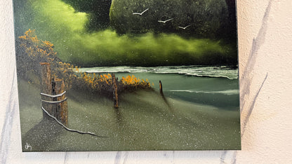 Painting #2464 - 18x24" Canvas - Space Seascape painted 5-28-26