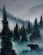 Painting # by Dani from Happily Painted - 16x20" Canvas - Alpine Bear Landscape