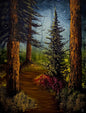 Painting #2653 - 18x24" Canvas - Sunset Cabin Landscape painted 10-17-26