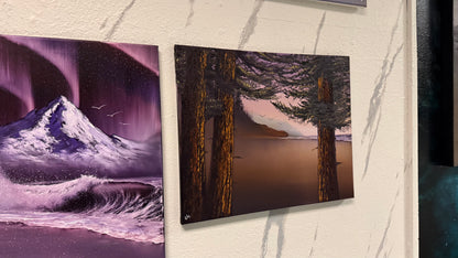 Painting #2373 - 16x20" Canvas - Sunset Oregon Seascape painted 4-4-26