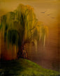 Painting #2060 - 16x20" Canvas - Willow Tree Landscape painted 9-18-25