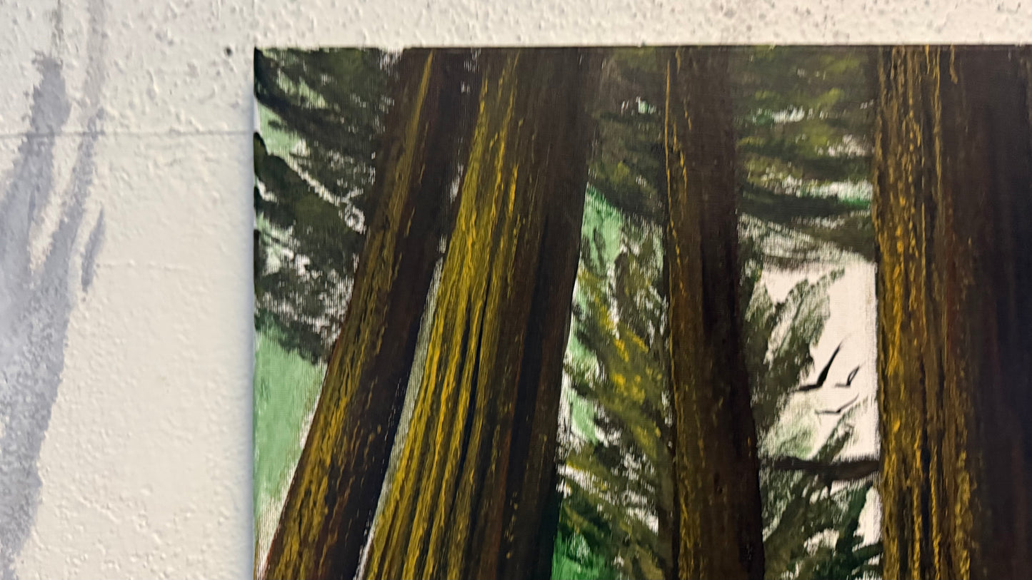 Painting #2301 - 16x20" Canvas - Acrylic Forest painted 2-23-26