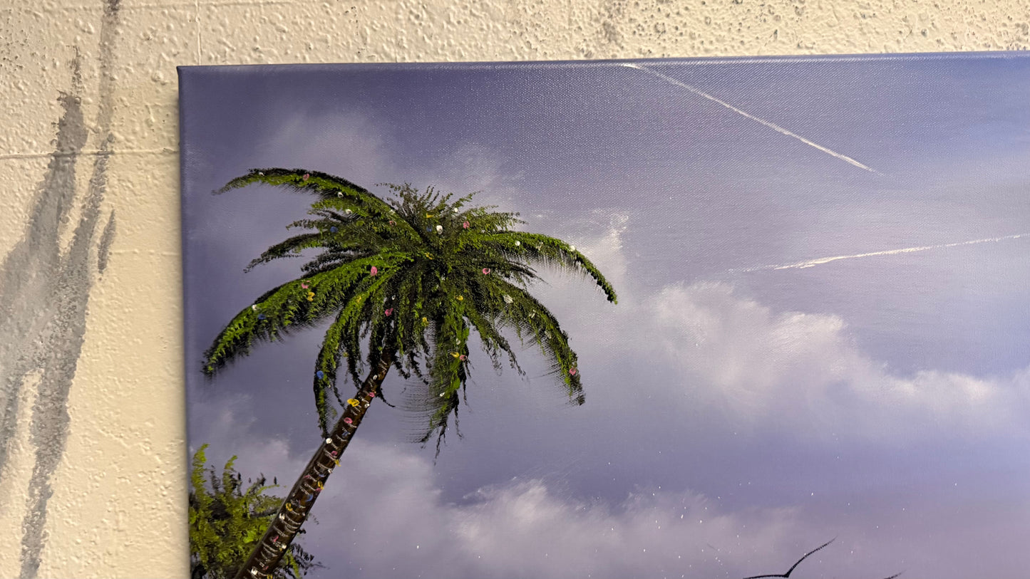 Painting #2177 - 22x28" Canvas - "WHISPERS OF THE TEMPEST SHORE" Seascape painted 12-8-25