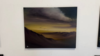 Painting #2635 - 16x20" Canvas - Sunset Desert Landscape painted 10-3-26