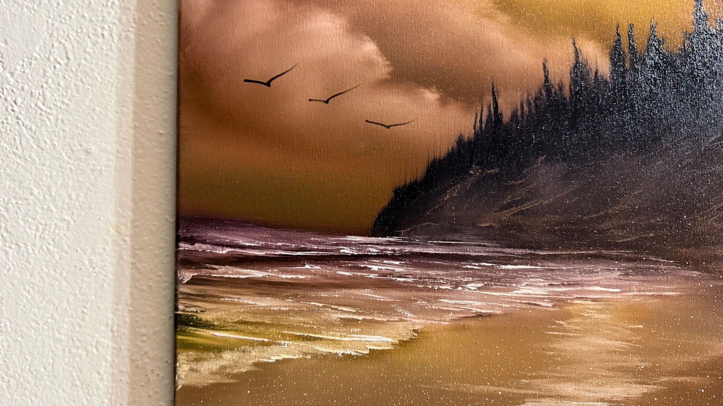 Painting #2227 - 16x20" Canvas - Golden Shores painted 1-8-26