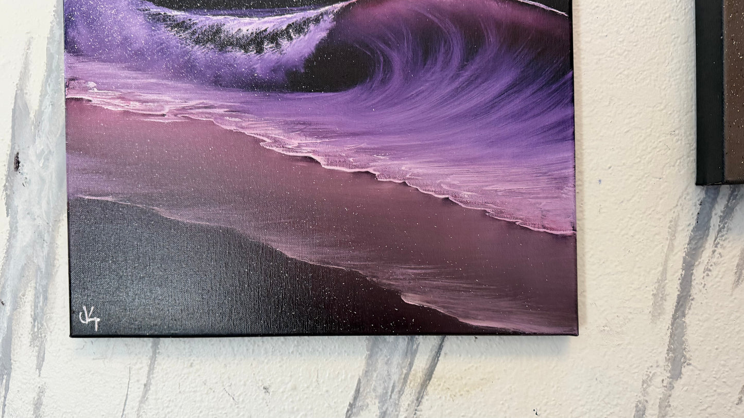 Painting #2492 - 16x20" Canvas - Purple Seascape painted 6-20-26