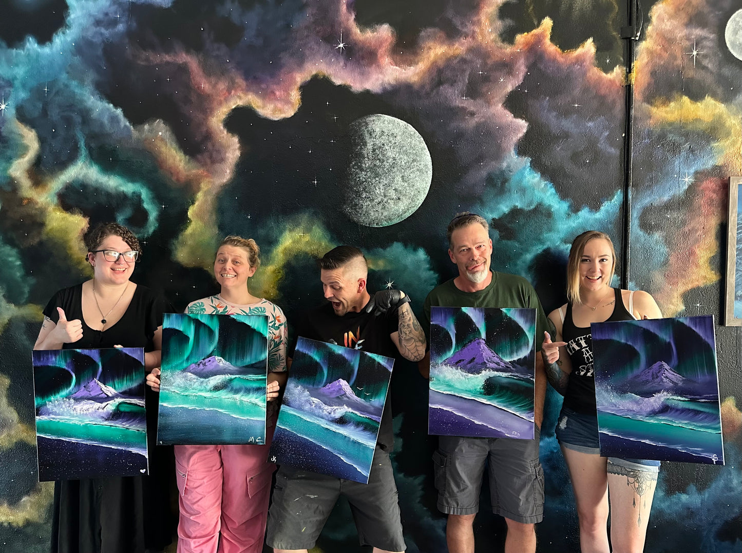 GROUP Painting Class - Night Time Black Canvas Scene with PaintWithJosh