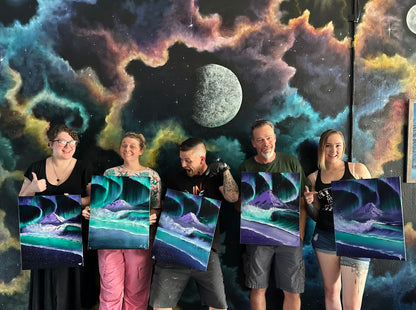 GROUP Painting Class - Night Time Black Canvas Scene with PaintWithJosh