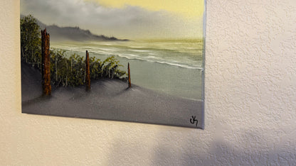 Painting #2497 - 16x20" Canvas - Blue Sky Seascape painted 6-29-26