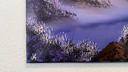 Painting #2108 - 20x24" Canvas - Cabin in the Woods painted 10-18-25