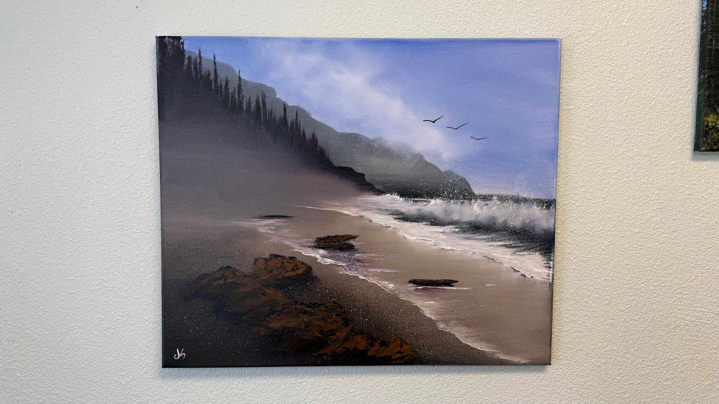 Painting #2107 - 20x24" Canvas - Oregon Coast Seascape painted 10-17-25