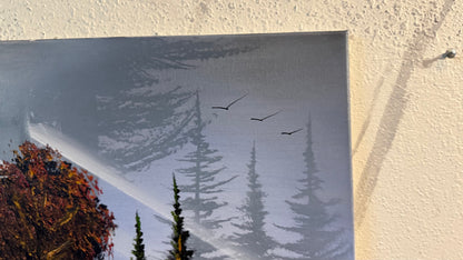 Painting #2469 - 16x20" Canvas - Forest Waterfall Landscape painted 5-30-26