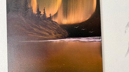 Painting #2379 - Golden Coast Northern Lights Seascape painted 4-7-26