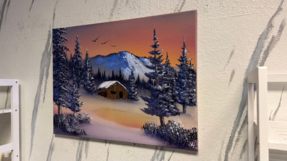 Painting #2134 - 18x24" Canvas - Mountain Landscape painted 11-6-25