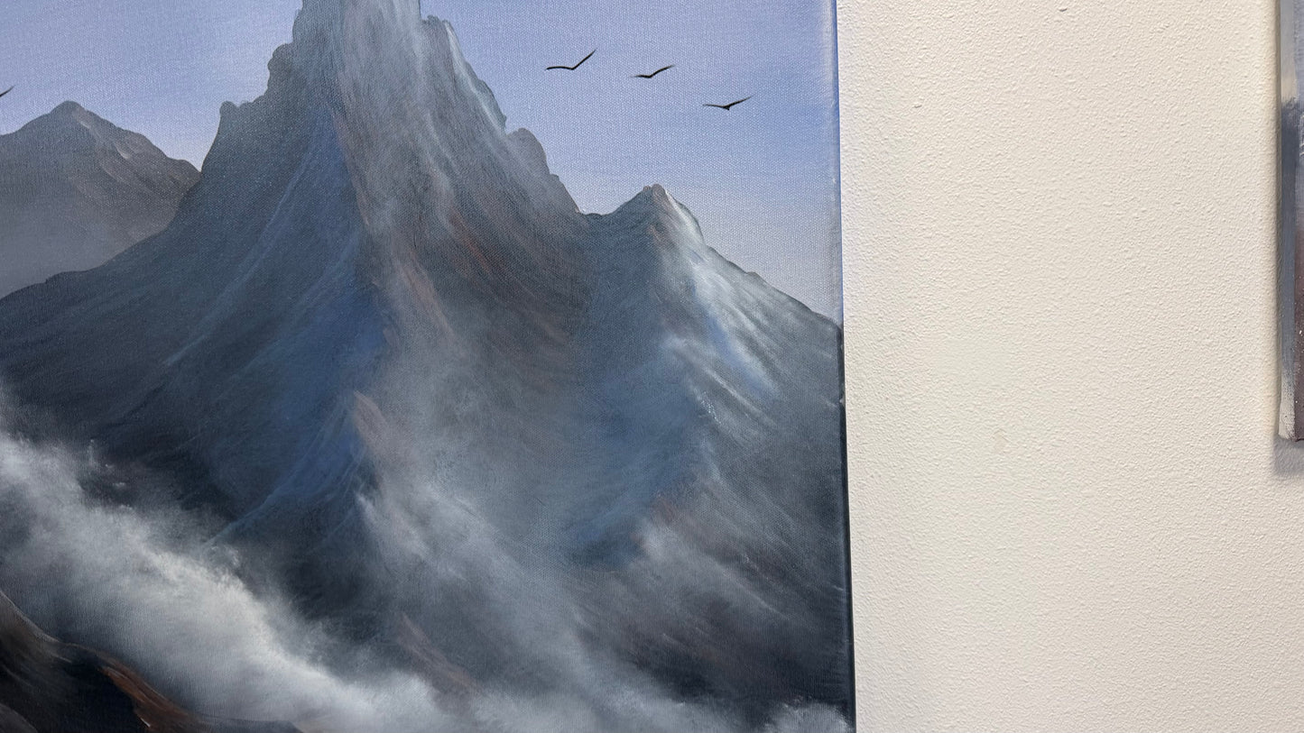 Painting #2572 - 22x28" Canvas - Josh and Dani Mountain Landscape painted on 8-29-26