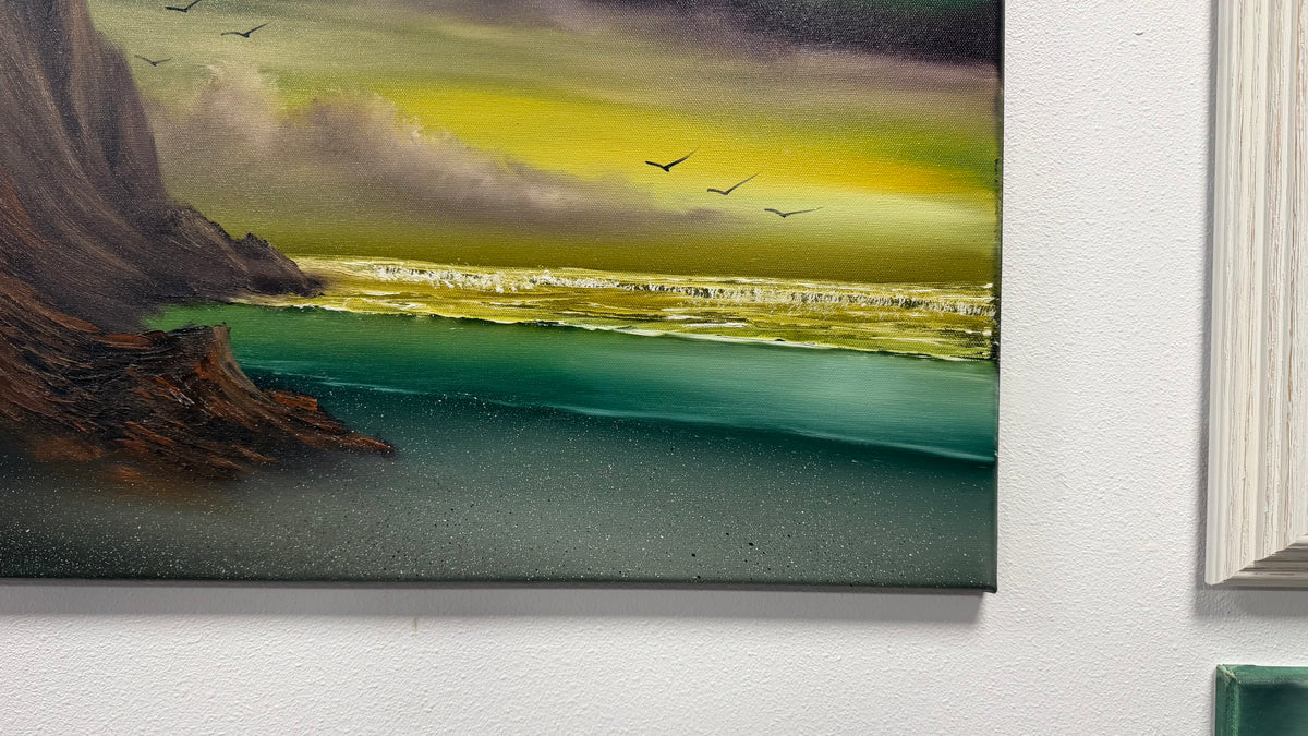 Painting #2617 - 18x24" Canvas - Night Seascape painted 9-24-26