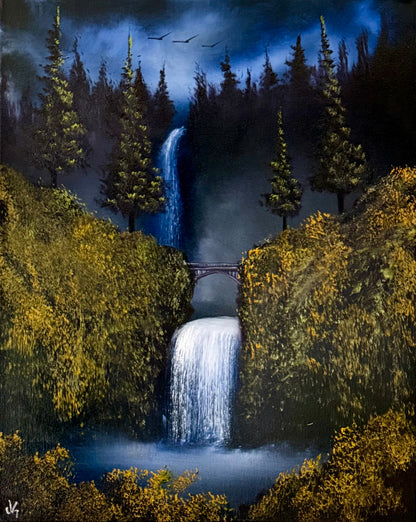 Painting #2332 - 16x20" Canvas - Multnomah Falls painted 3-13-26