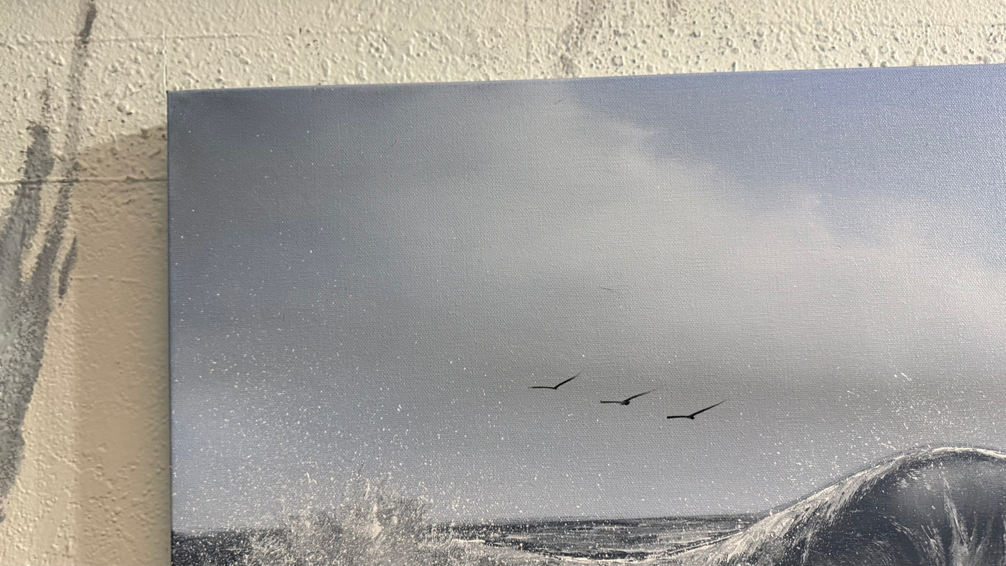 Painting #2339 - 24x24" Pro Series Canvas - Crashing Waves Seascape painted 3-16-26