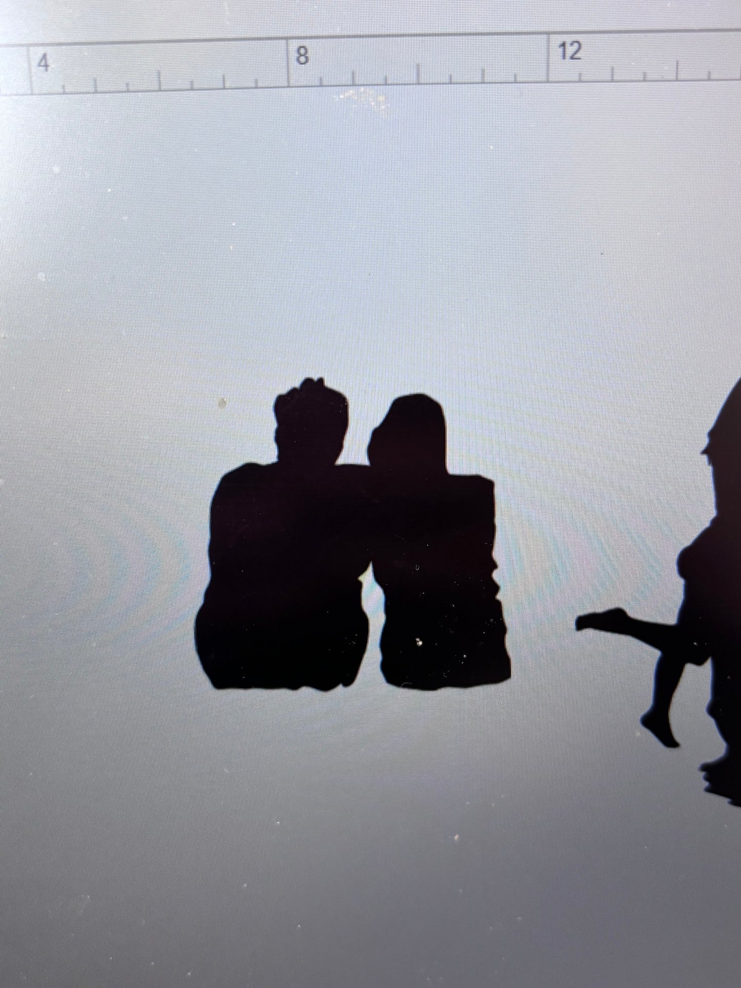 Decal - Sitting Couple - Removable Adhesive Sticker