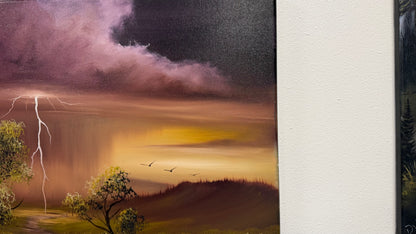 Painting #2636 - 20x24" Canvas - Sunset Midwest Landscape painted 10-3-26