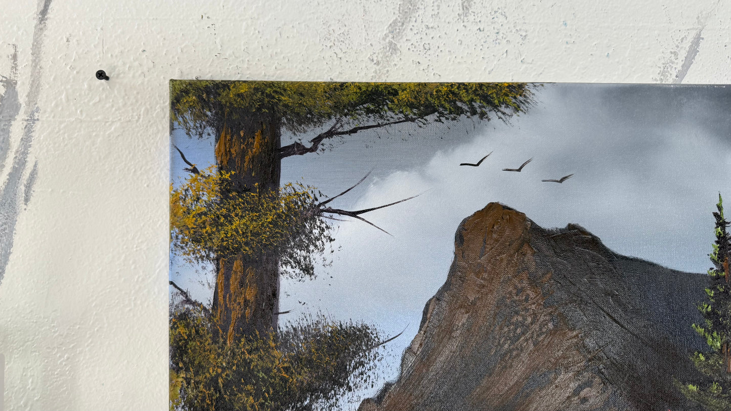 Painting #2058 - 20x24" Canvas - Summer Mountain Landscape painted 9-15-25