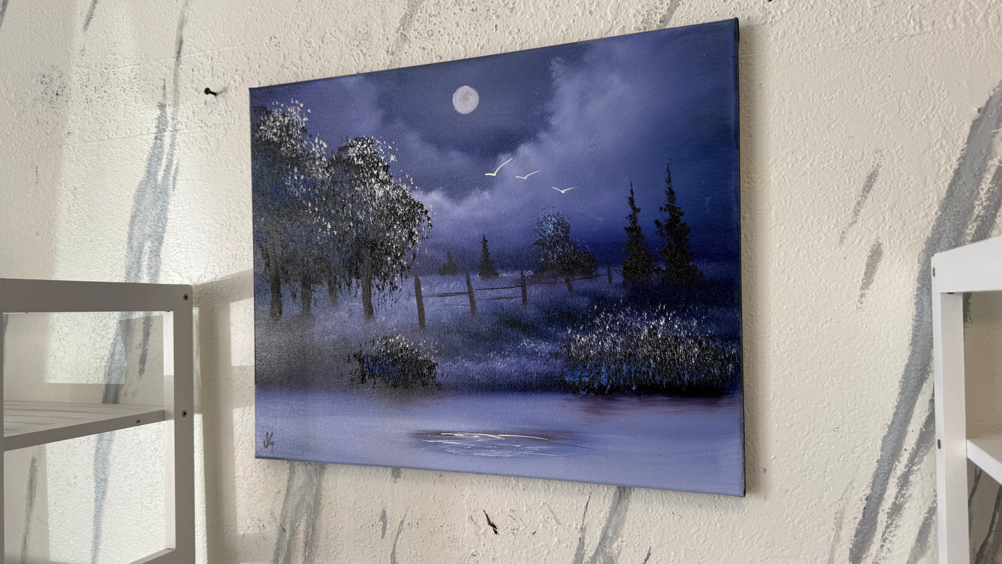 Painting #2112 - 16x20" Canvas - Farm Painting painted 10-23-25