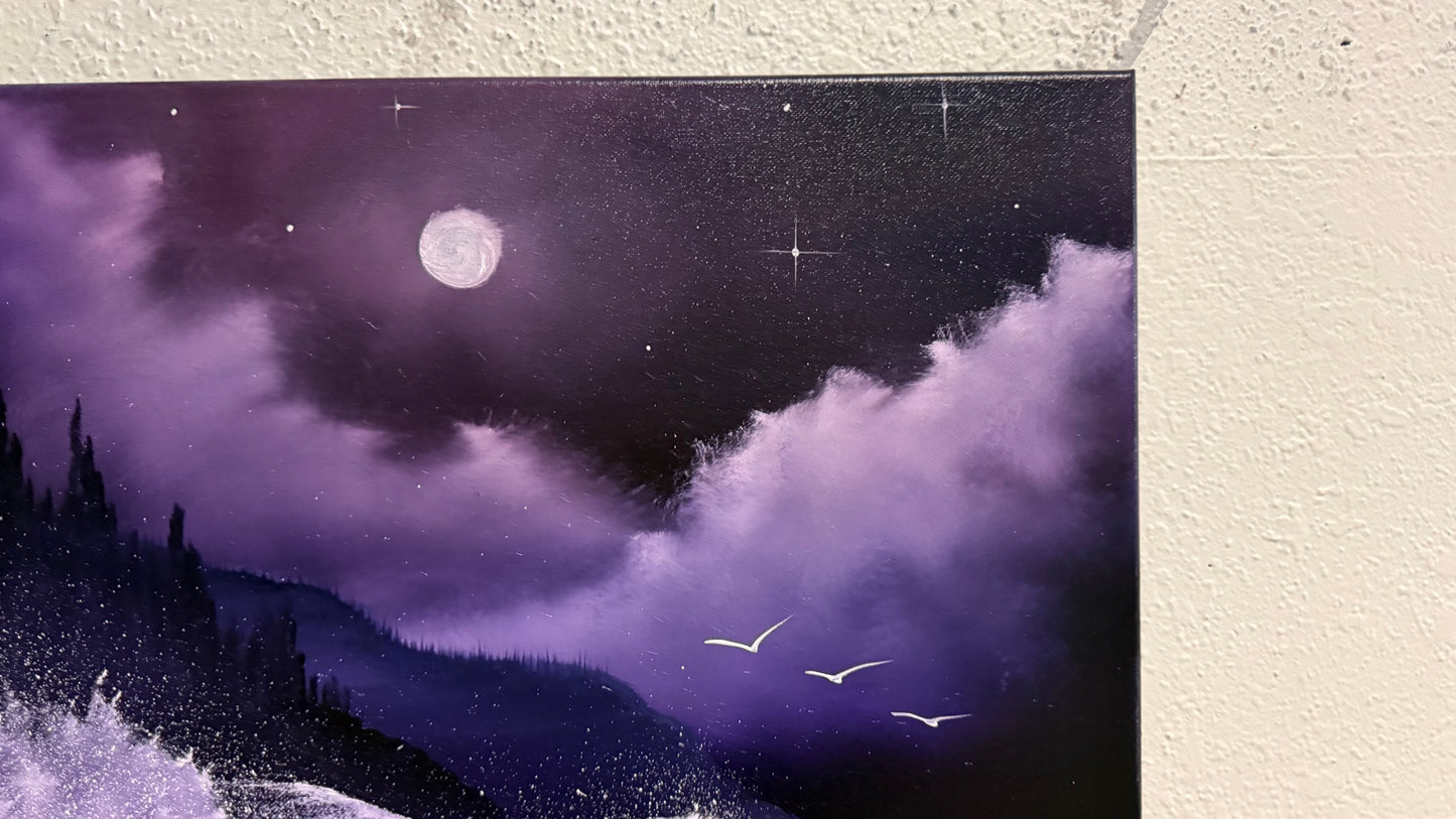 Painting #2147 - 20x24" Canvas - Crashing Wave Seascape painted 11-15-25