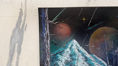 Painting #2249 - 16x20" Canvas - Space Mountain painted 1-21-26