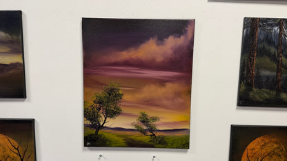 Painting #2642 - 20x24" Canvas - Sunset Landscape painted 10-9-26