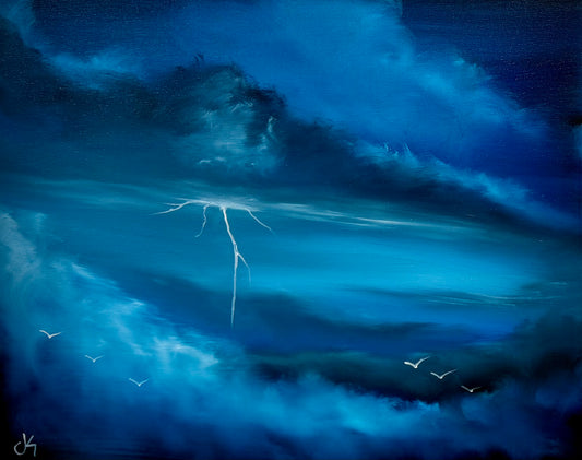 Painting #2604 - 16x20" Canvas - Dramatic Cloud Landscape painted 9-17-26