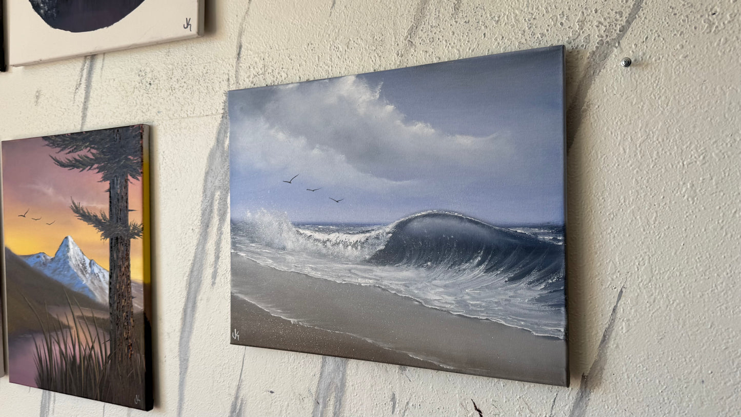 Painting #2468 - 16x20" Canvas - Crashing Wave Seascape painted 5-30-26