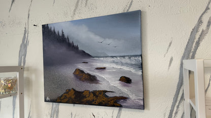 Painting #2067 - 16x20" Canvas - Heceta Beach Seascape painted 9-21-25