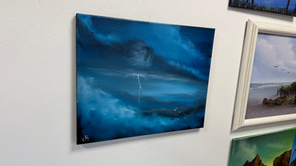 Painting #2604 - 16x20" Canvas - Dramatic Cloud Landscape painted 9-17-26