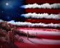 Painting #2457 - 16x20" Canvas - American Flag Seascape painted 5-25-26